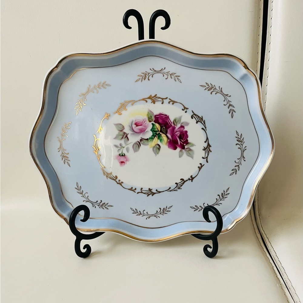 Vintage porce light blue tray